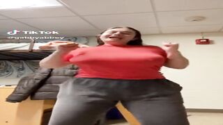 Bouncing big tits, NO BRA , juicy melons , BRALESS TEEN