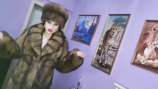 Teaser: Man found my fur coat, masturbate and cum on it!
