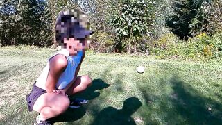 Quick Masturbation & squirt on public golf course