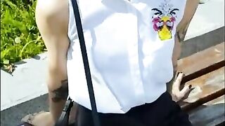 Insta bitch / sex with fan in public place