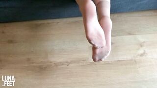Playing with my feet in Sexy Nylon Socks - amateur foot fetish