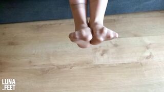Playing with my feet in Sexy Nylon Socks - amateur foot fetish