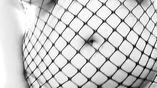 Bbw sub slut fucks a BBC dildo. Dirty fat Spanish milf in fishnet dress.