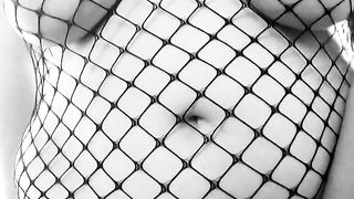 Bbw sub slut fucks a BBC dildo. Dirty fat Spanish milf in fishnet dress.