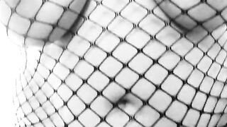 Bbw sub slut fucks a BBC dildo. Dirty fat Spanish milf in fishnet dress.