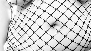 Bbw sub slut fucks a BBC dildo. Dirty fat Spanish milf in fishnet dress.