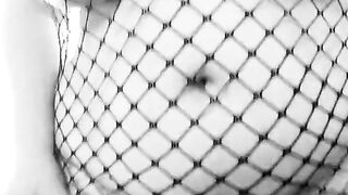 Bbw sub slut fucks a BBC dildo. Dirty fat Spanish milf in fishnet dress.