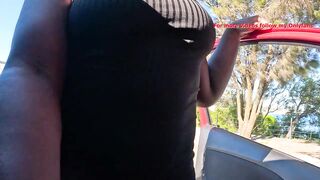 She loves to suck when everyone is looking! - Public Car Blowjob with Ella B