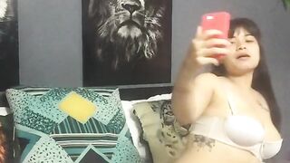 sexy dancer films her cute body and masturbates her pussy with her fingers