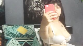 sexy dancer films her cute body and masturbates her pussy with her fingers