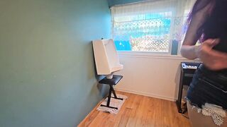 Jean Shorts at the Urinal