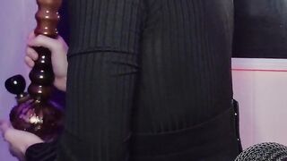 Smoke Fetish - Goddess D smokes and ignores you while you stroke your cock