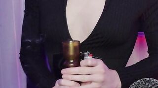 Smoke Fetish - Goddess D smokes and ignores you while you stroke your cock