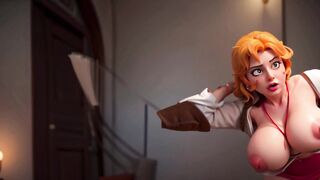 Rough Anime Redhead fucked by a bandit