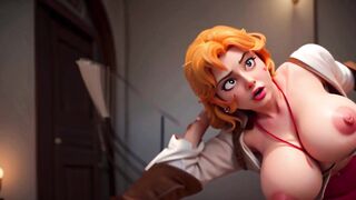 Rough Anime Redhead fucked by a bandit