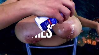 Udders Whipped 100 Lashes on H Cup Tits