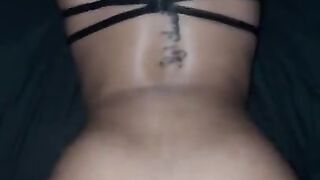 Bubble butt ebony queen cum over and over on bbc